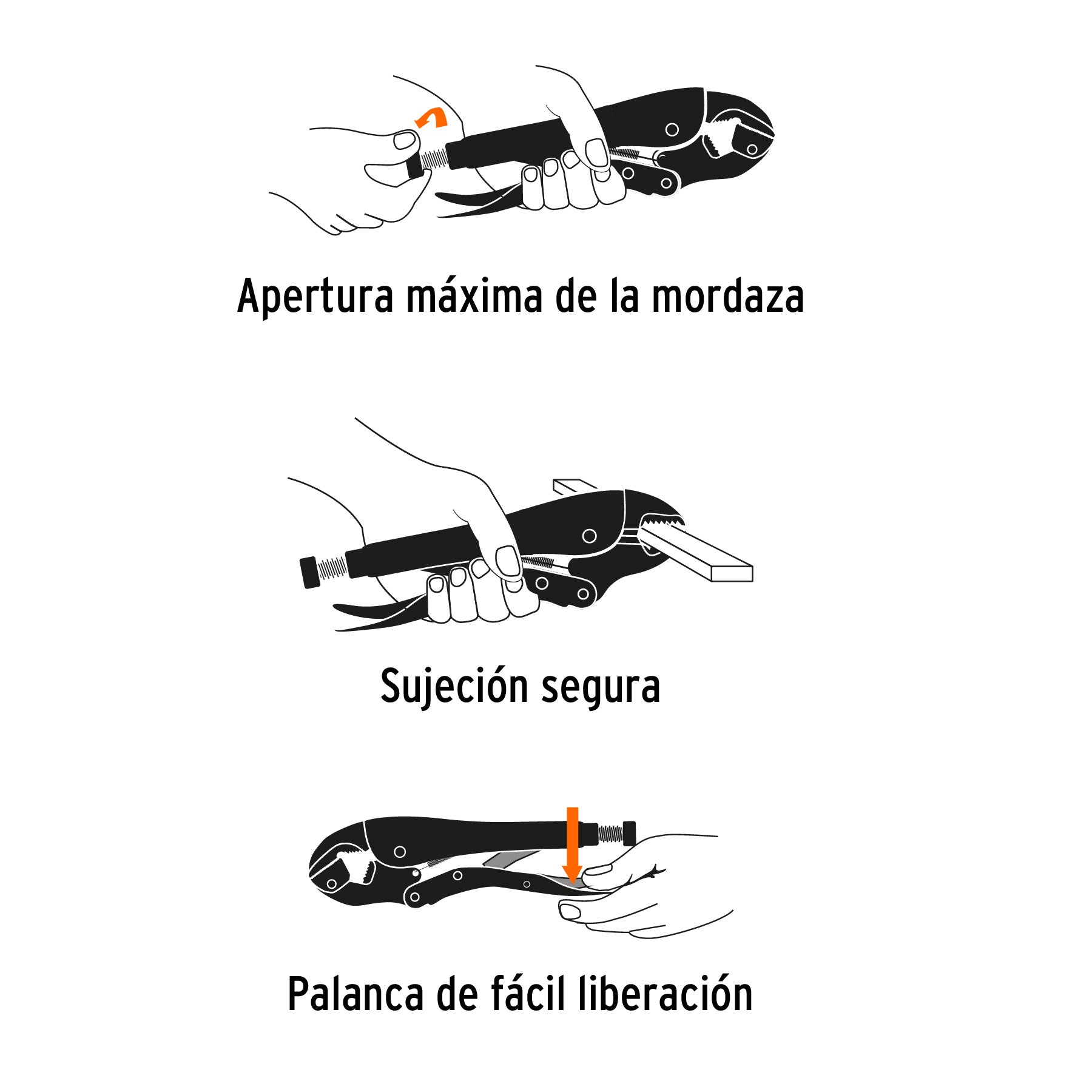 PINZA DE PRESION 10" MORDAZA RECTA, TRUPER