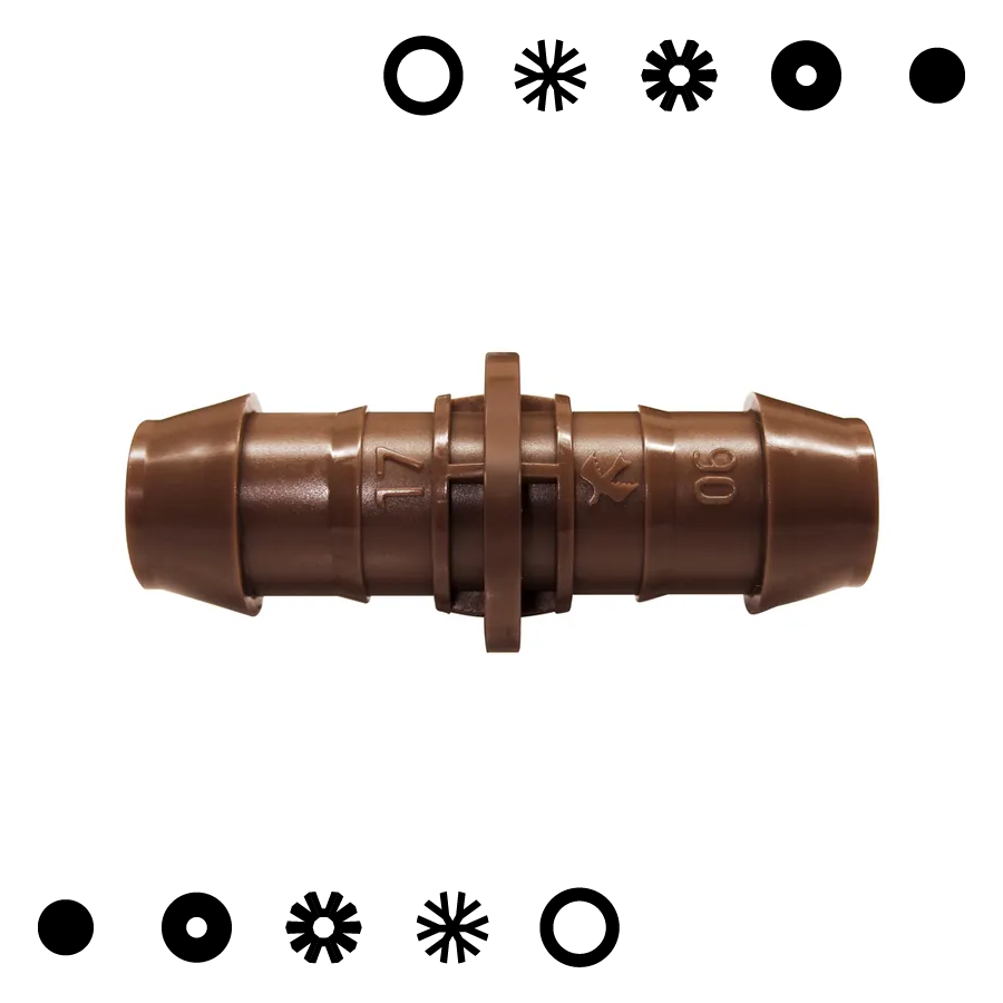 ADAPTADOR RECTO DE INSERCION CAFE - 17 MM