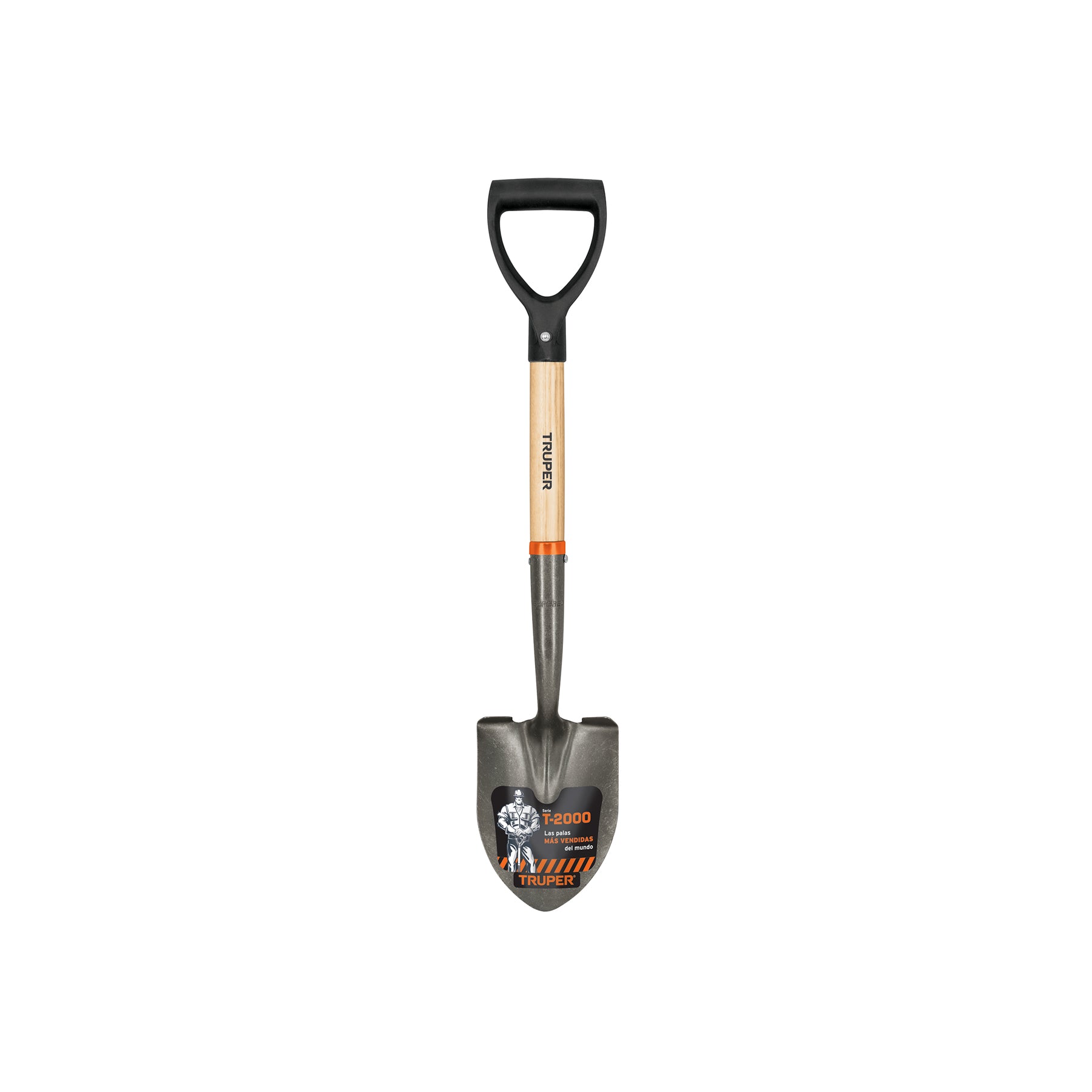 PALA CAJUELERA REDONDA MINI, PUÑO "D" MANGO DE MADERA, TRUPER