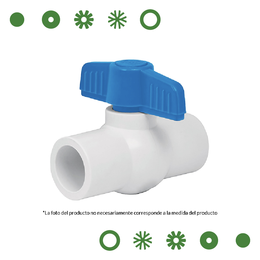 VALVULA DE PASO DE 1 1/4" PVC +