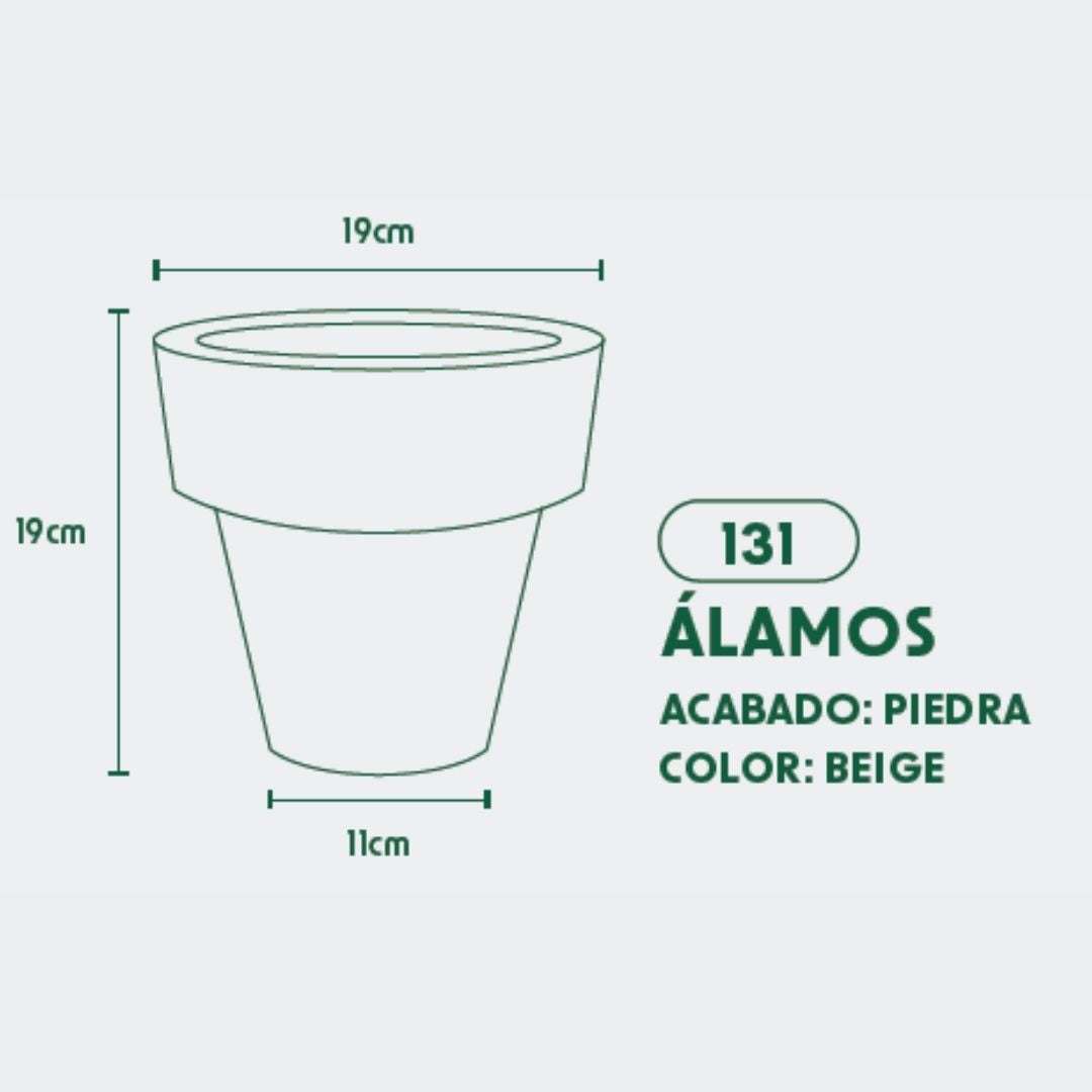 MACETA DE POLIETILENO ALAMOS (BEIGE)