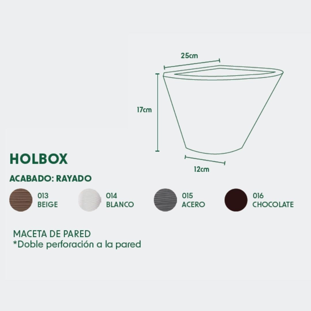 MACETA DE POLIETILENO HOLBOX (CHOCOLATE)