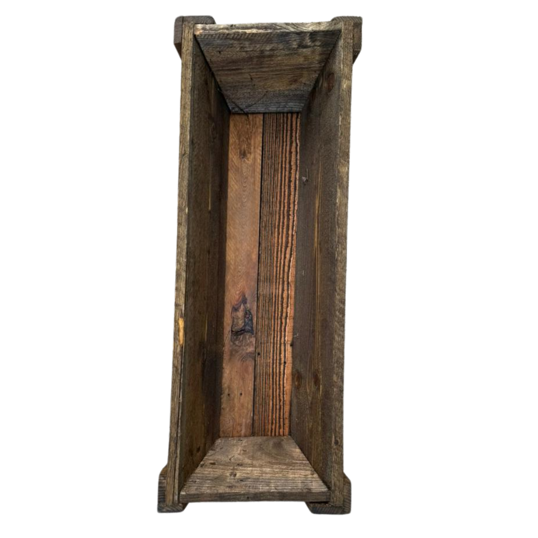 MACETA MADERA TIPO JARDINERA CONO RECTANGULAR GRANDE