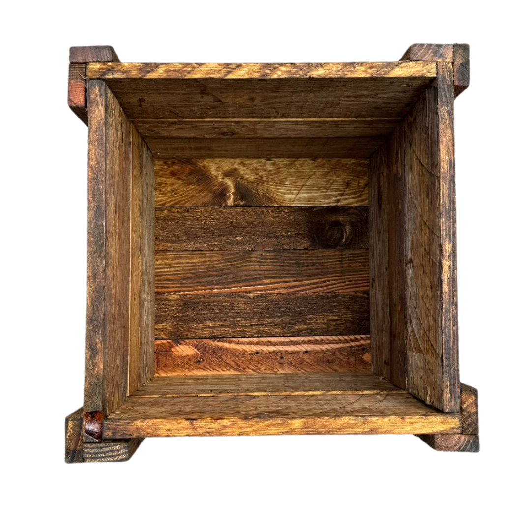 MACETA MADERA CUBO CON PATAS