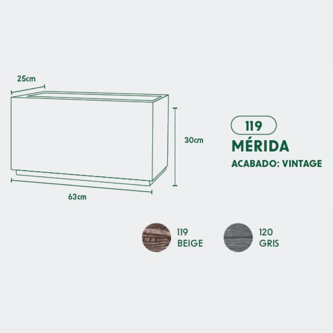 MACETA DE POLIETILENO MERIDA (BEIGE)