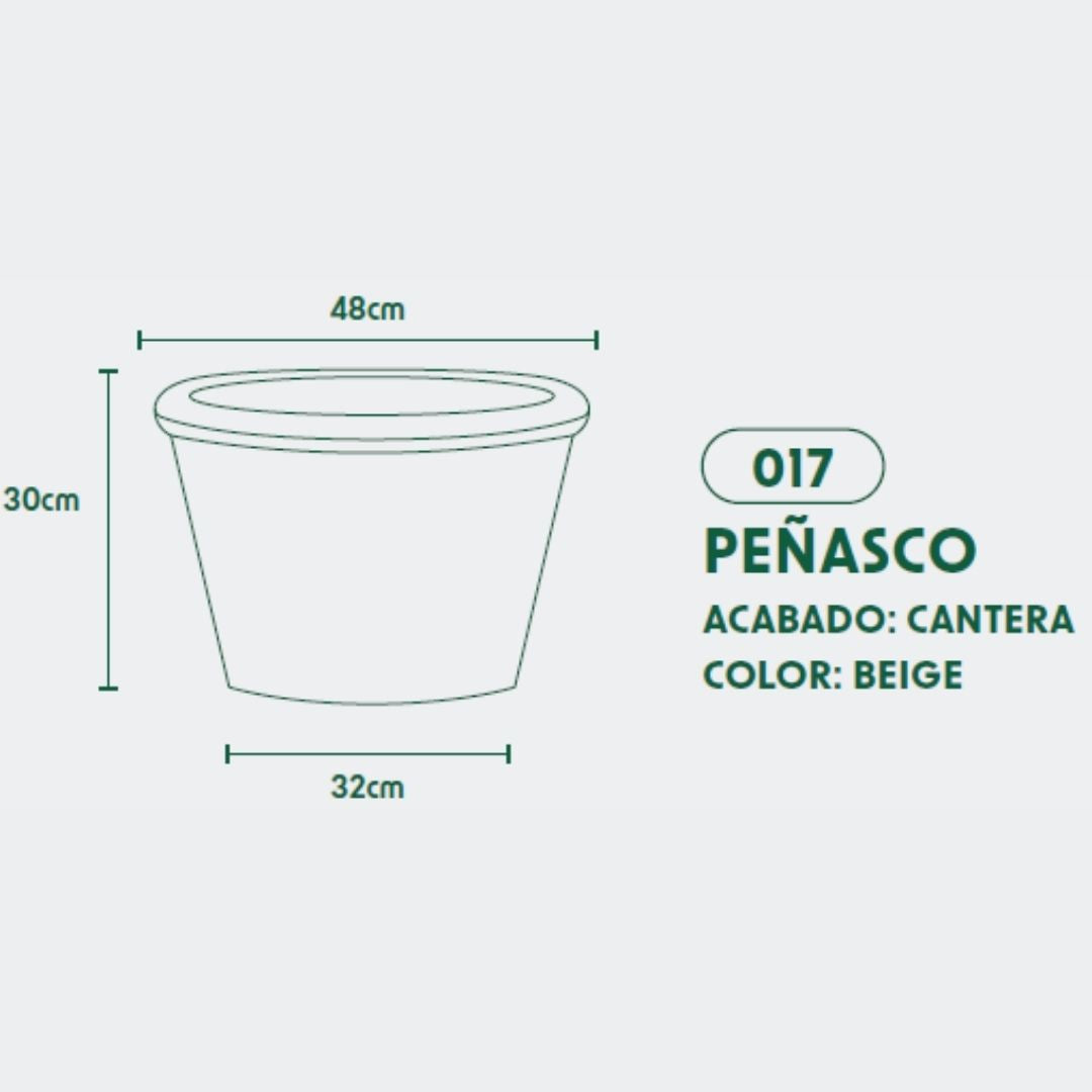 MACETA DE POLIETILENO PEÑASCO (BEIGE)
