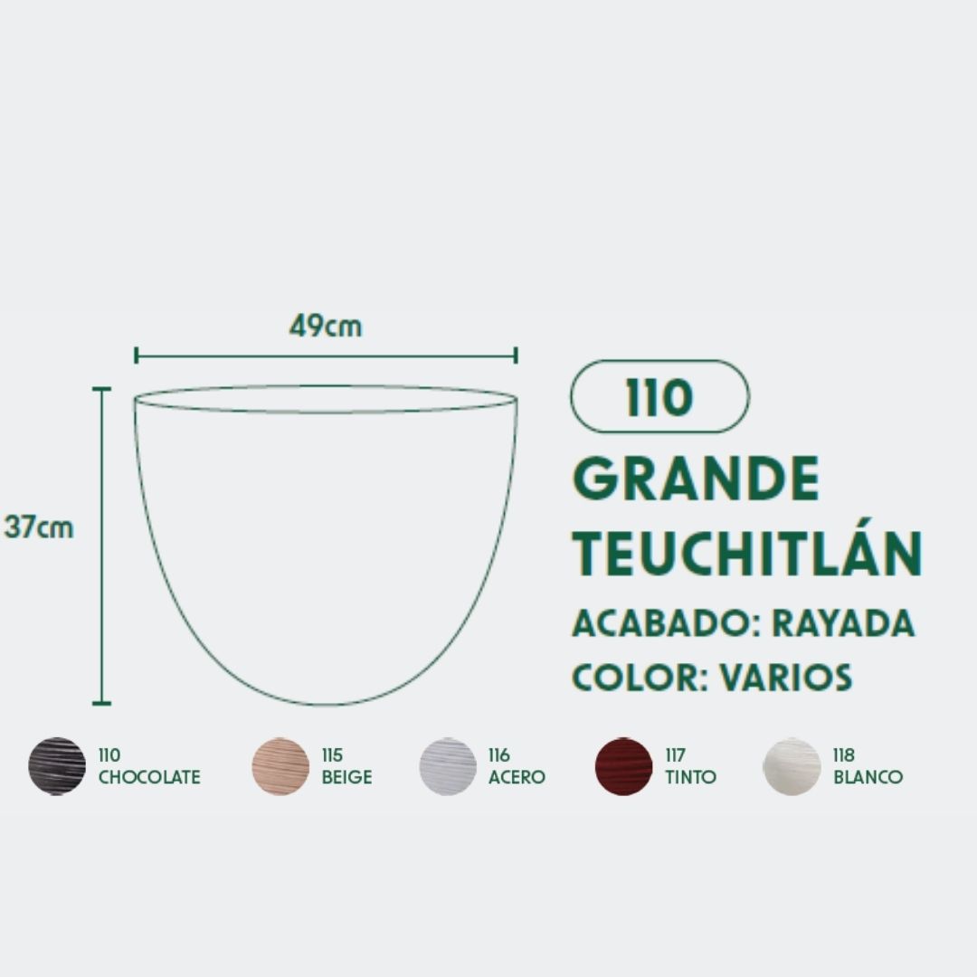 MACETA DE POLIETILENO TEUCHITLAN GRANDE (BLANCO)