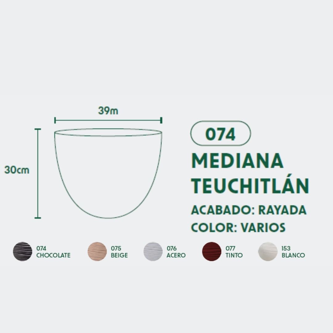 MACETA DE POLIETILENO TEUCHITLAN MEDIANA (BLANCO)